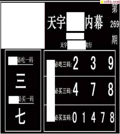 3d269期：天宇一句定三码+胆码图