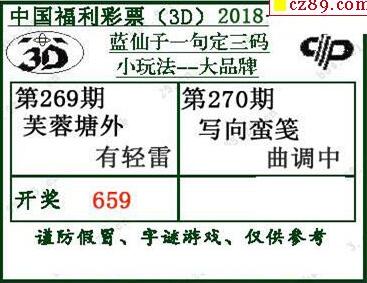 蓝仙子一句定三码18270期