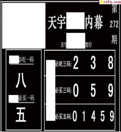 3d272期：天宇一句定三码+胆码图