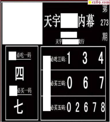 3d273期：天宇一句定三码+胆码图