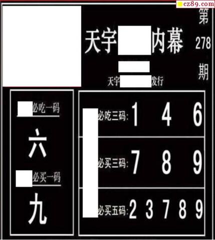 3d278期：天宇一句定三码+胆码图