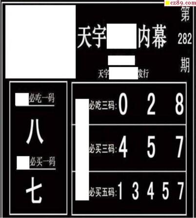 3d282期：天宇一句定三码+胆码图