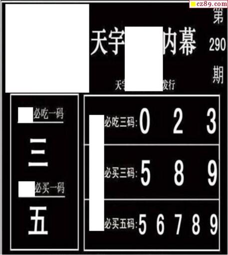 3d290期：天宇一句定三码+胆码图