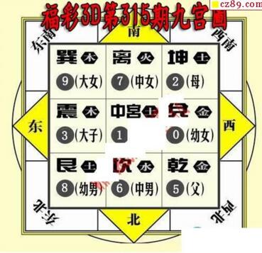 3d315期：九宫图3d图谜