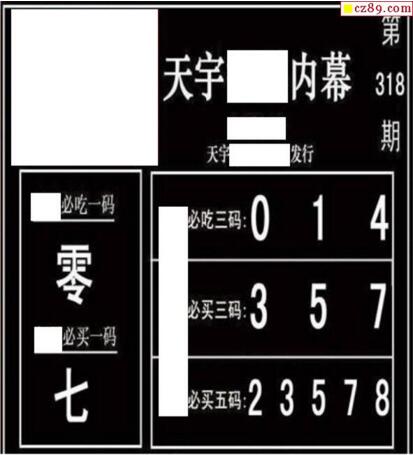 3d318期：天宇一句定三码+胆码图