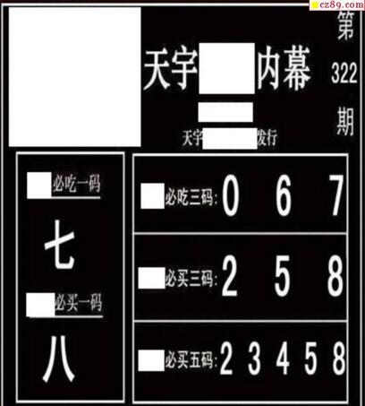 3d322期：天宇一句定三码+胆码图