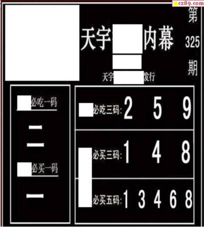 3d325期：天宇一句定三码+胆码图