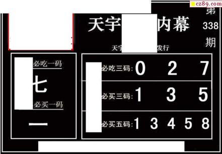 3d338期：天宇一句定三码+胆码图