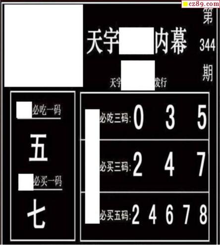 3d344期：天宇一句定三码+胆码图